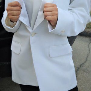 After Six Formal Vintage White Tuxedo Jacket, Size 8